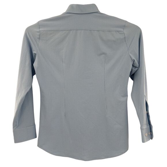 Mizzen & Main Medium Trim Fit Blue Check Pattern Long Sleeve Button Down Shirt - Picture 6 of 6